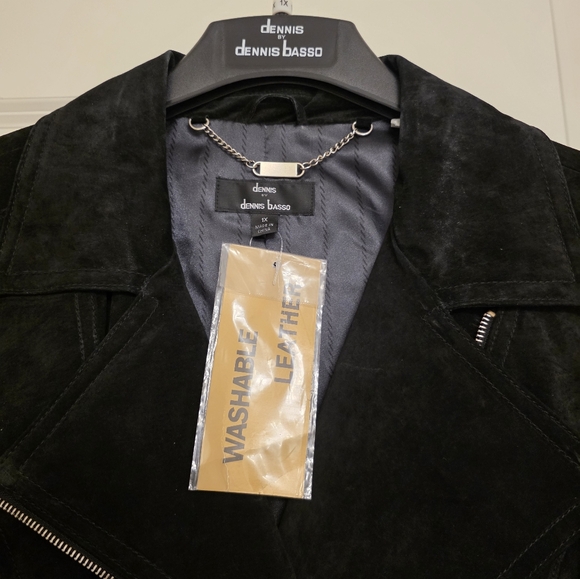 Vintage dennis basso Suede Leather Moto Western Jacket NWT Wmns 1X Black Gothic - Picture 2 of 10